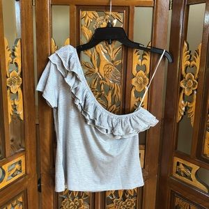 Romeo & Juliet Couture Striped One Shoulder Blouse